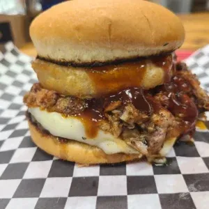 Memphis Wimpy Onion Ring Pulled Pork Cheese Bbq Sauce Rogerthat.com © 2025