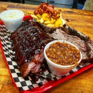 Smoked Pork Ribs Sliced Brisket Bbq Cheesy Fries With Bacon Cold Slaw Smoked Brisket Baked Beans — Roger That Bbq © 2024 Rogerthat.com © 2025